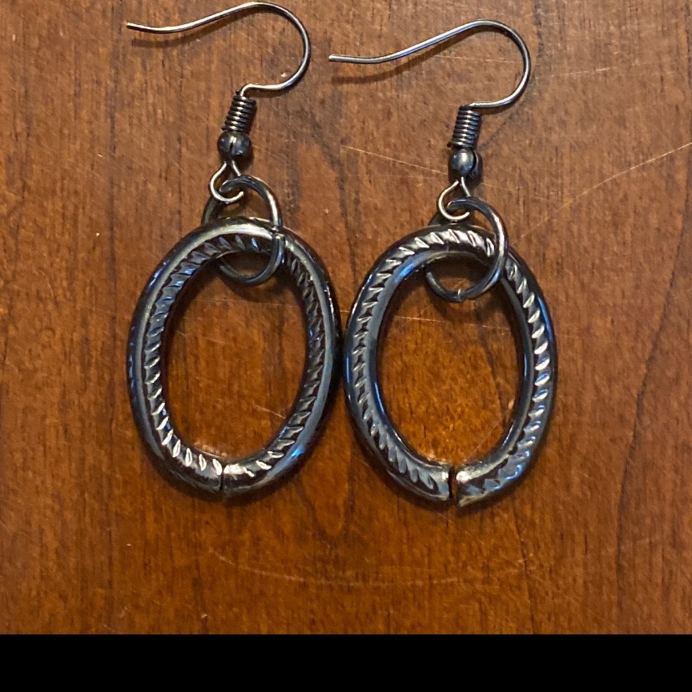 Dark gray earrings